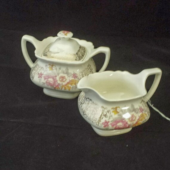 Vintage Sugar and Creamer Set W.S. White by FrugalFortune