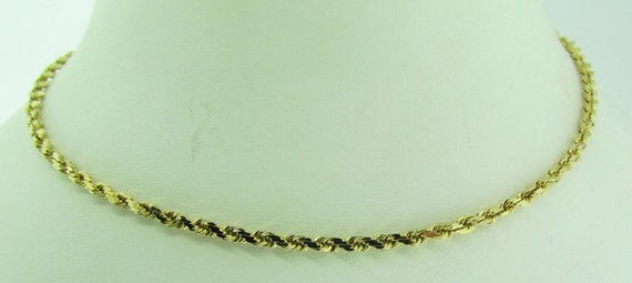 Vintage 20 long rope chain. 14 K gold.