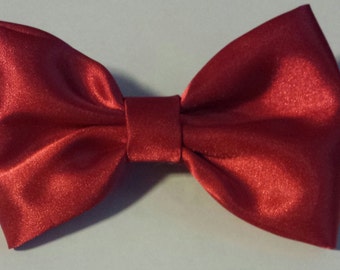 Red bow! Red satin bow, satin fabric bow, bow for girls, bow for ...