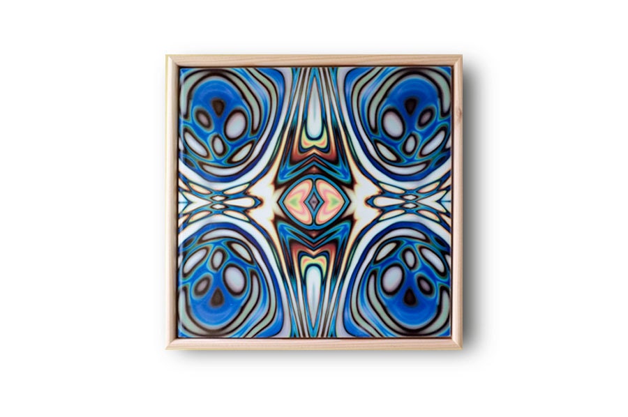 Ceramic Tile Art Abstract wall art Art Nouveau style Blue
