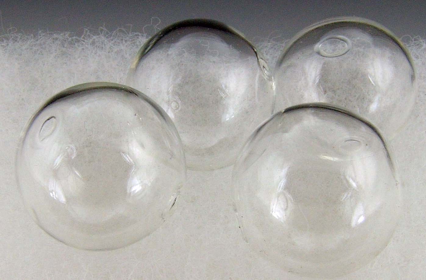 Hand Blown Hollow Glass bubbles 28mm CLEAR Lot of 4