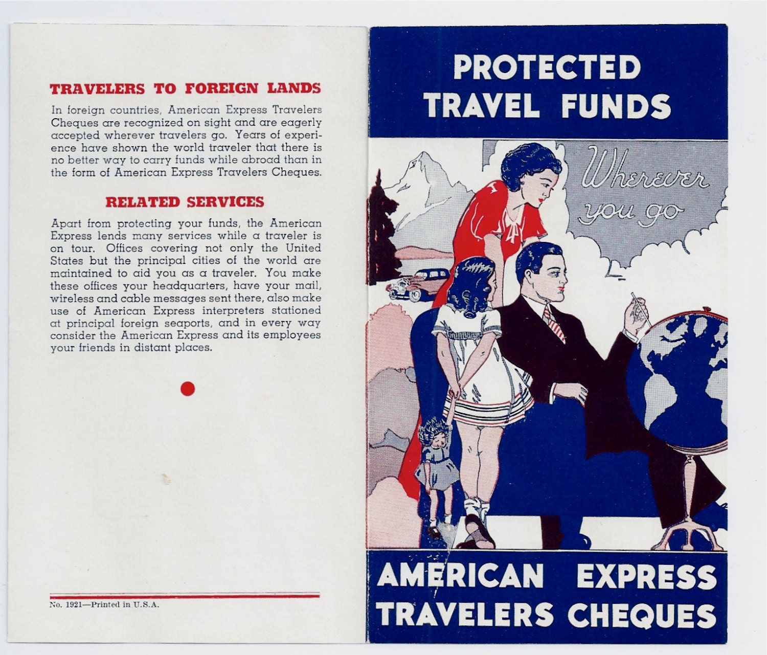 1921 American Express Travelers Cheques Advertisement