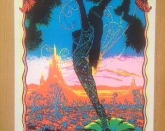 Desert Blossom Black Light 1970's poster