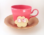 Drink Me...fabric button earrings