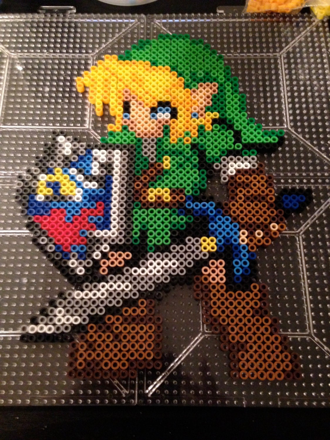 Perler Link, Ocarina of Time from WSPWToyFactory on Etsy Studio