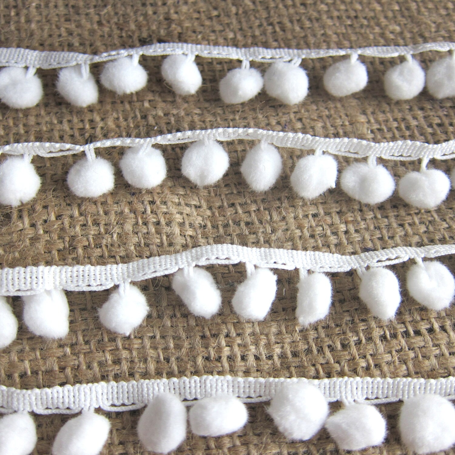 2 yard white pom pom trim white pom by AmadeusCoutureSupply