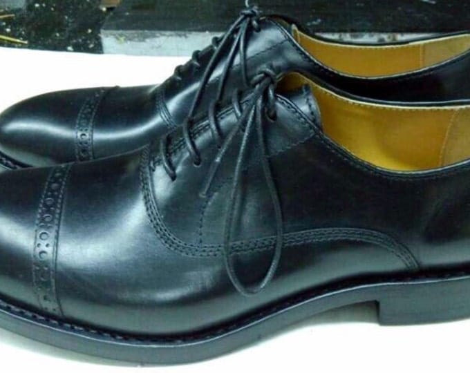 Handmade Goodyear welted Men's Oxford Shoes,Leathern Lining and Sole