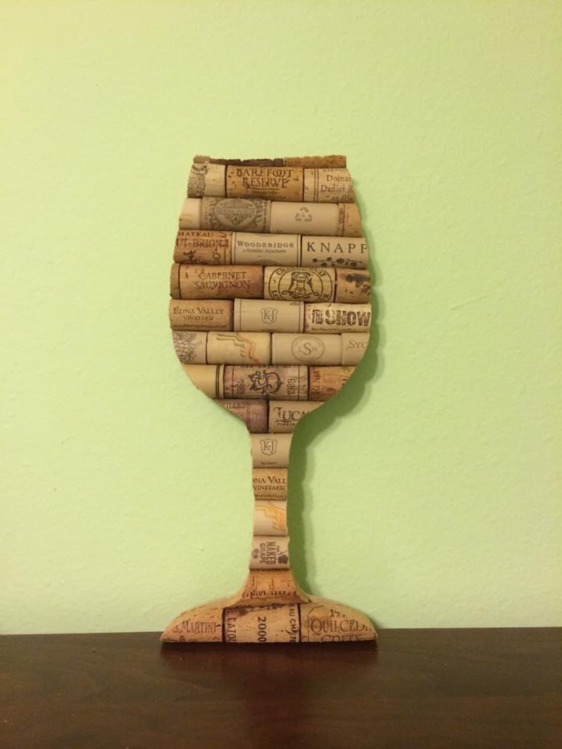 12 wooden wine cork wine glass