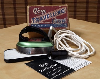 Clem Travelling Iron London England Clayton Lewis & Miller ltd || rare collectible || original box with the Instruction Leaflet
