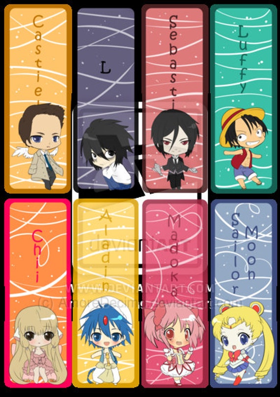 items similar to anime bookmarks on etsy