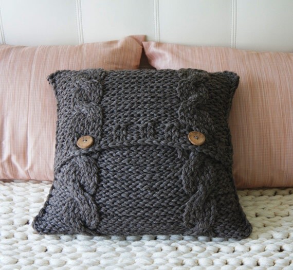 Items similar to Cable Knit Pillow Cover, Pillow cover, Decorative