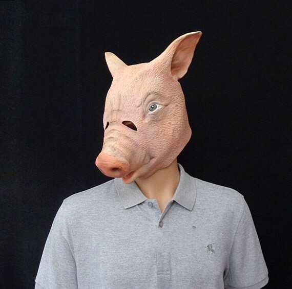 Items similar to Nude Pink Mask Pig,Pig Head Mask, Pig Costume,Hog Mask ...