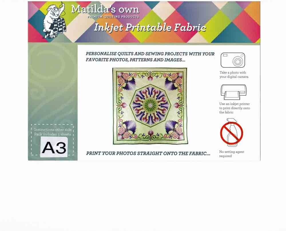 Download Matilda's Own Inkjet Printable Fabric Sheets A3 Size 5