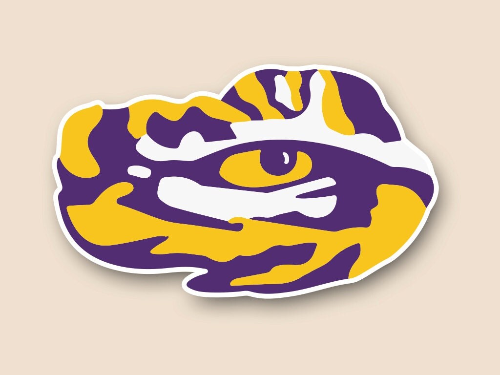 LSU Tigers Large Eye Fleur De Lis Cornhole Decals – Set Of 2 – 11" X 11.5" – Officially Licensed
