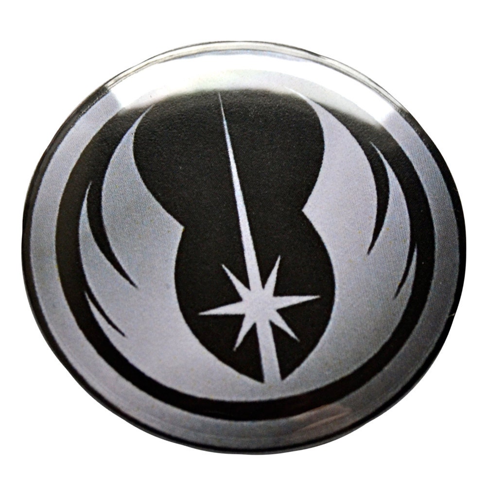 Star Wars Black Jedi Symbol Pinback Button or Magnet or