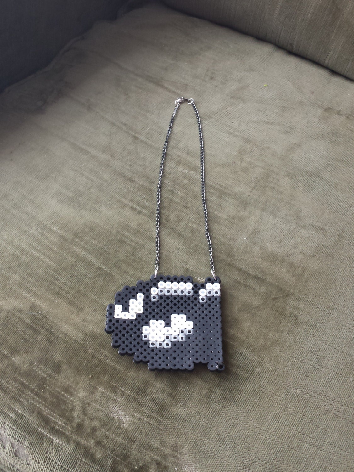 Perler bead Bullet Bill necklace