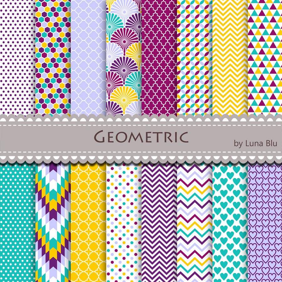 New Item added to my shopGeometric Digital Paper “Colorful Geometric
