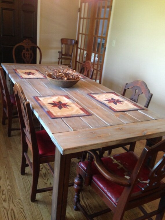 Farmhouse Table by TheBlackenedBarrel on Etsy
