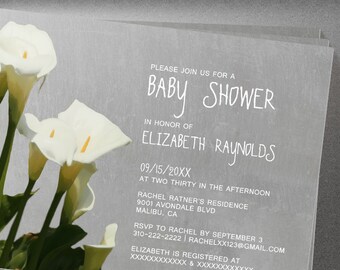 calla lily baby shower invites