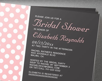 Polka Dot Bridal Shower invites