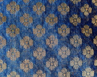 Royal Blue Silk Brocade JV-1570 Fabric