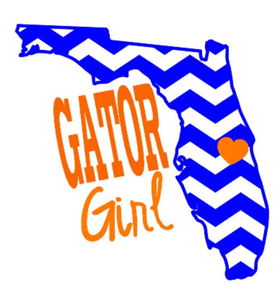 Items similar to 5x5 Gator Girl Chevron Vinyl Decal on Etsy