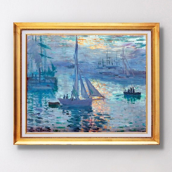 Claude Monet Sunrise Marine Fine Art Glicée 1873 SKU
