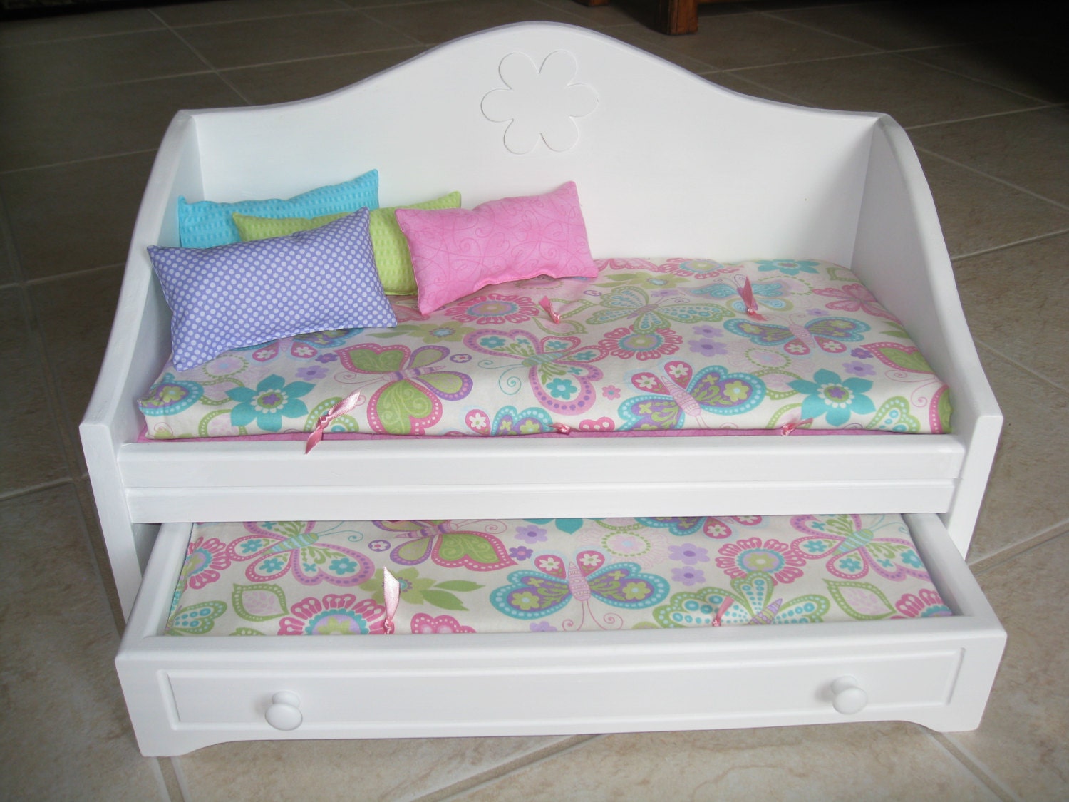 wooden 18 inch doll bed