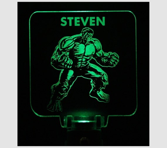 Incredible Hulk Night Light Sensor LED by WoodYouMakeIt on Etsy