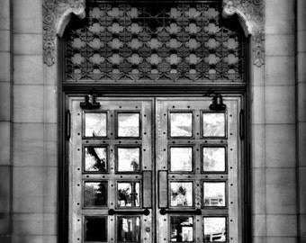 Door to Ogden Union Station, Infrar ed, Black and White, Photograph ...