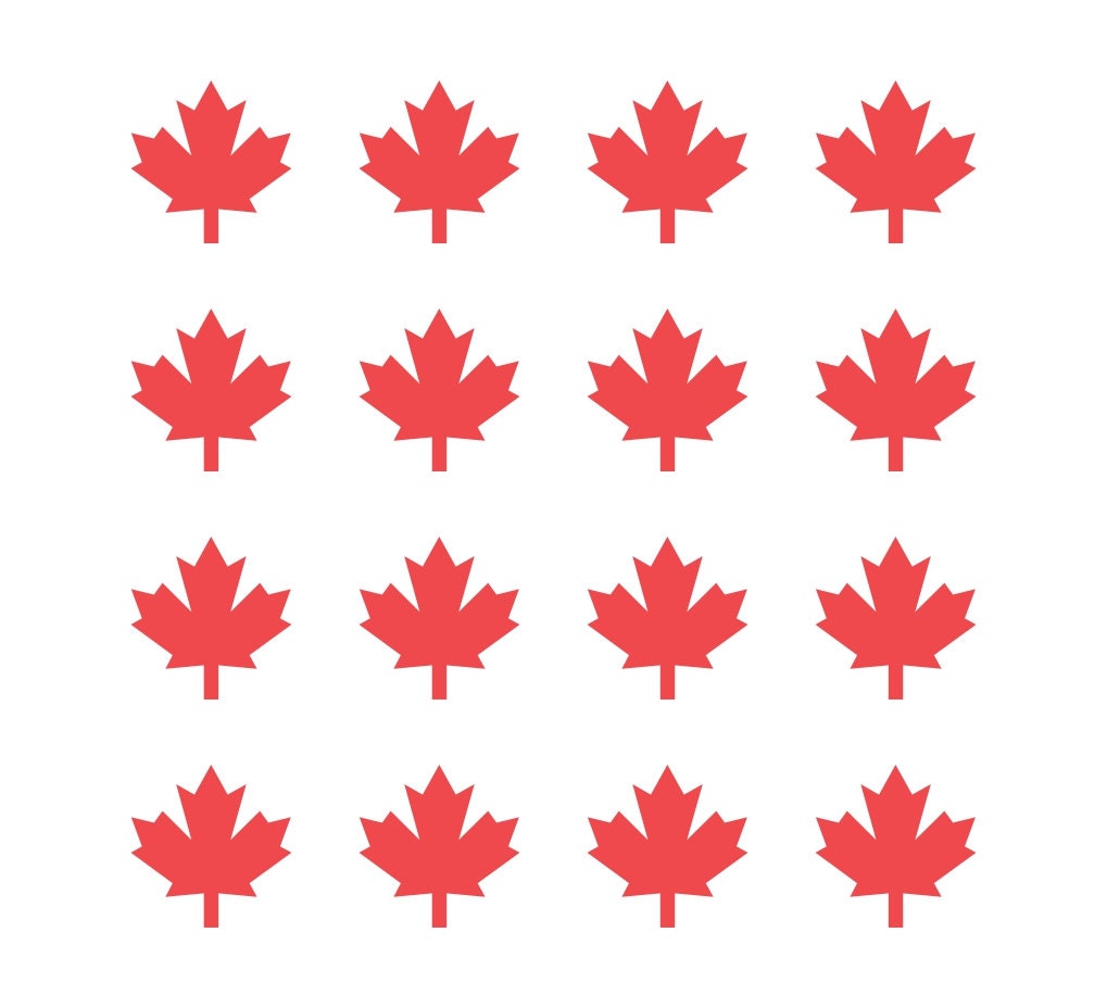 Canada Maple Leaf Vinyl Decal Sticker Set Of 30