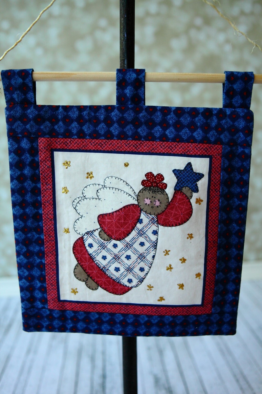 Christmas Quilt Wall Hanging Angel Christmas by HolidaysHome