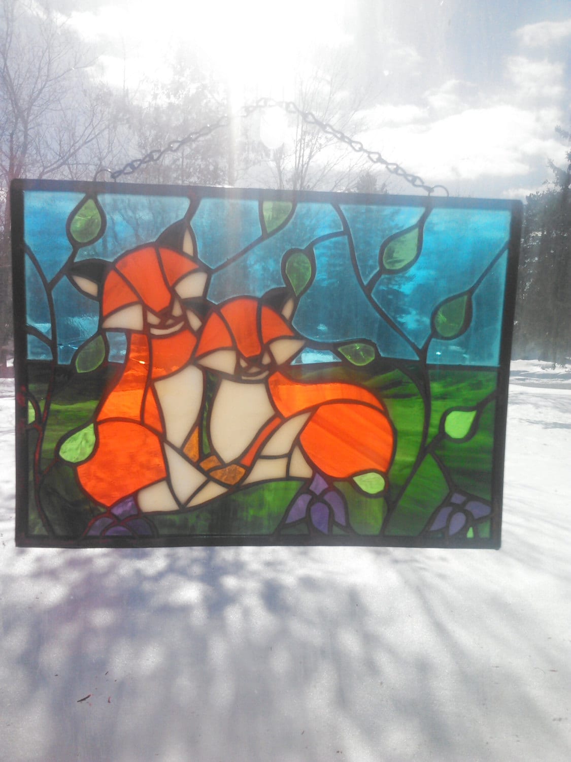 Fox Stained Glass By Illuminatedglasswork On Etsy