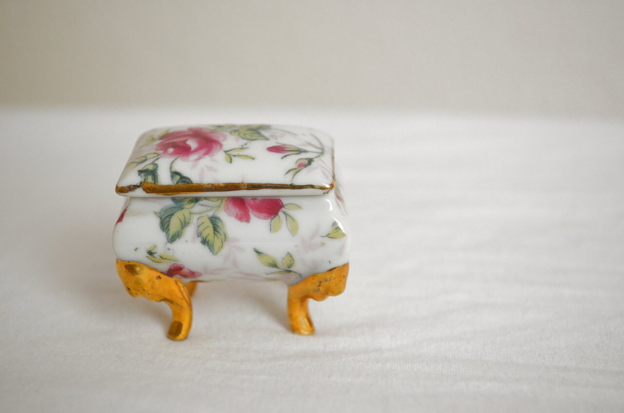 small floral trinket box small floral trinket box