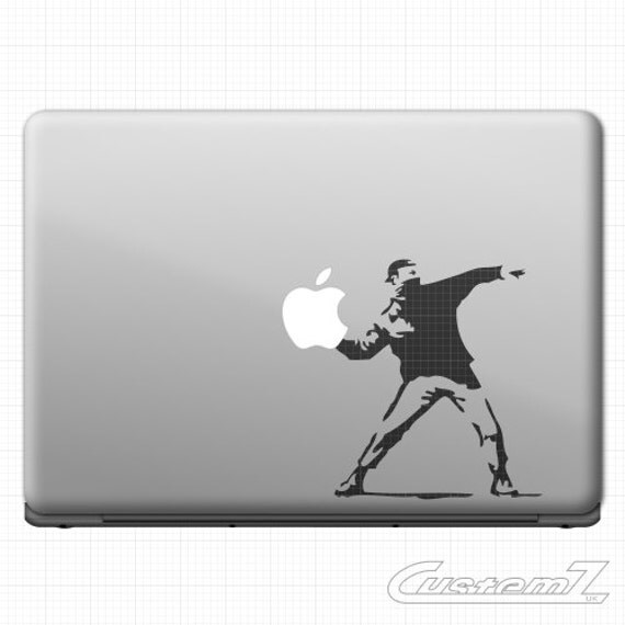Bansky Throw laptop sticker decal for Macbook