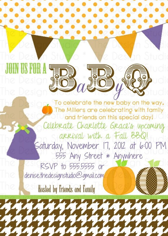 BabyQue BabyQ Baby Shower Invitation by DenisesDesignStudio