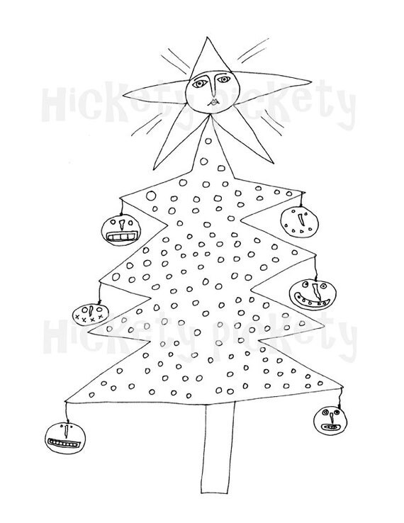 Download Items similar to Primitive Stitchery Pattern Snowmen Christmas Snowballs Tree Punch Needle ...