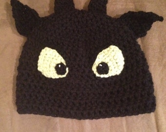 Toothless Night Fury Dragon Beanie Toothless Beanie How to train your dragon beanie -all sizes newborn through adult