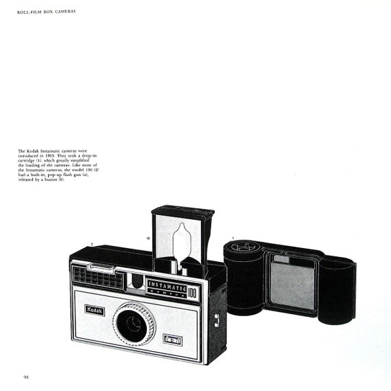 Camera Print The Roll Film Box Camera Vintage Book Page