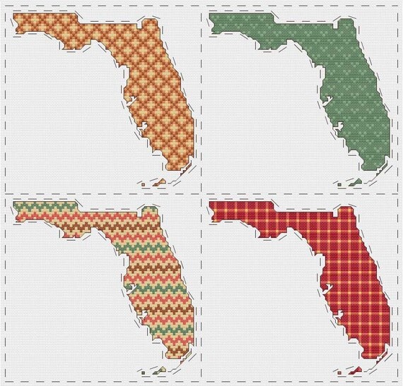 Florida cross stitch sampler PDF pattern INSTANT DOWNLOAD
