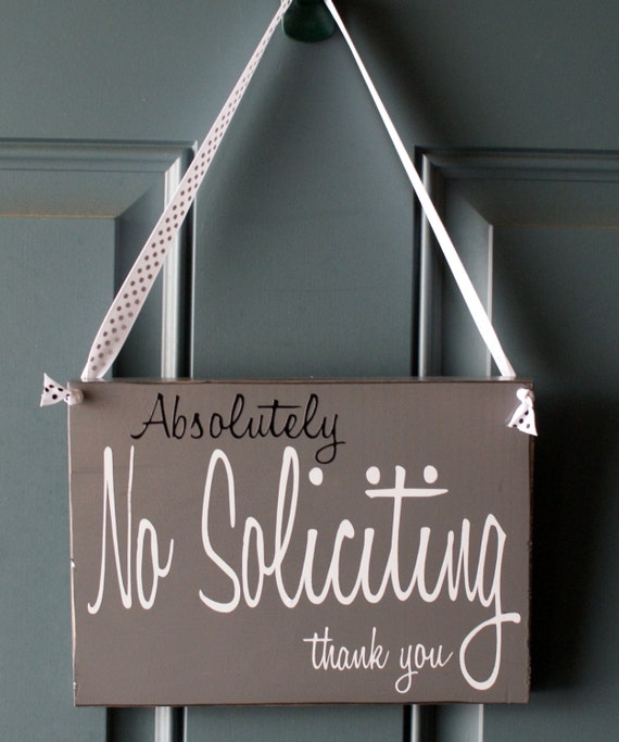 absolutely no soliciting thank you wood door by creativecatt