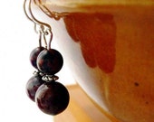 Brown Stone Earrings. Mahogany Obsidian Gemstone. Chocolate Drops