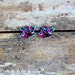 Magenta Tattoo Rose Post Earrings