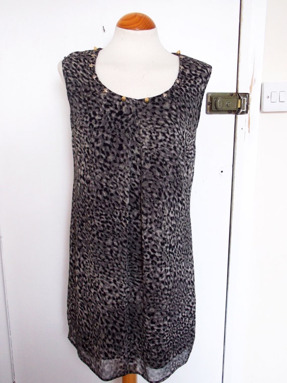Leopard Print Upcycled Sleeveless Dress