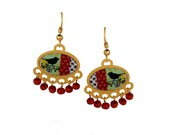 Black bird earrings, drop earrings, colorful earrings, fashion dangle earrings, chandelier earrings, casual earrings, everyday earrings. - irisdesign1