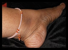 Orange Beaded Anklet, Memory Wire Jewelry, Anklet Bracelet, Ankle ...