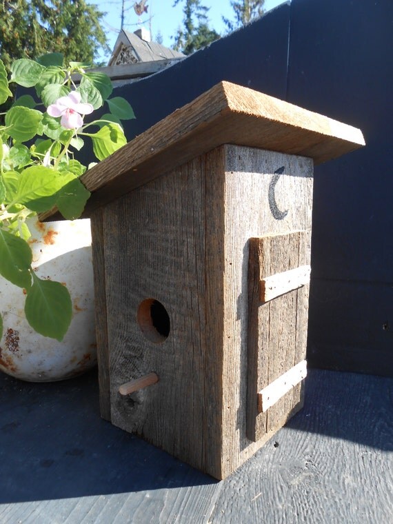 Outhouse Birdhouse Barn wood Bird House Reclaimed wood