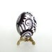 Damask Black and White Pysanka, ukeainian easter egg, chicken egg shell hand painted Mixed Media style, decorated egg