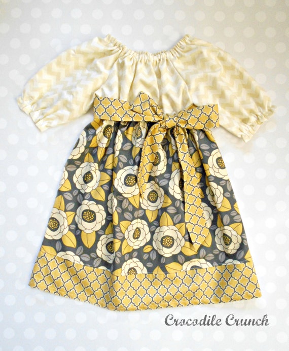Mustard Blossom Dress Girls Fall Dress Baby Girl Fall