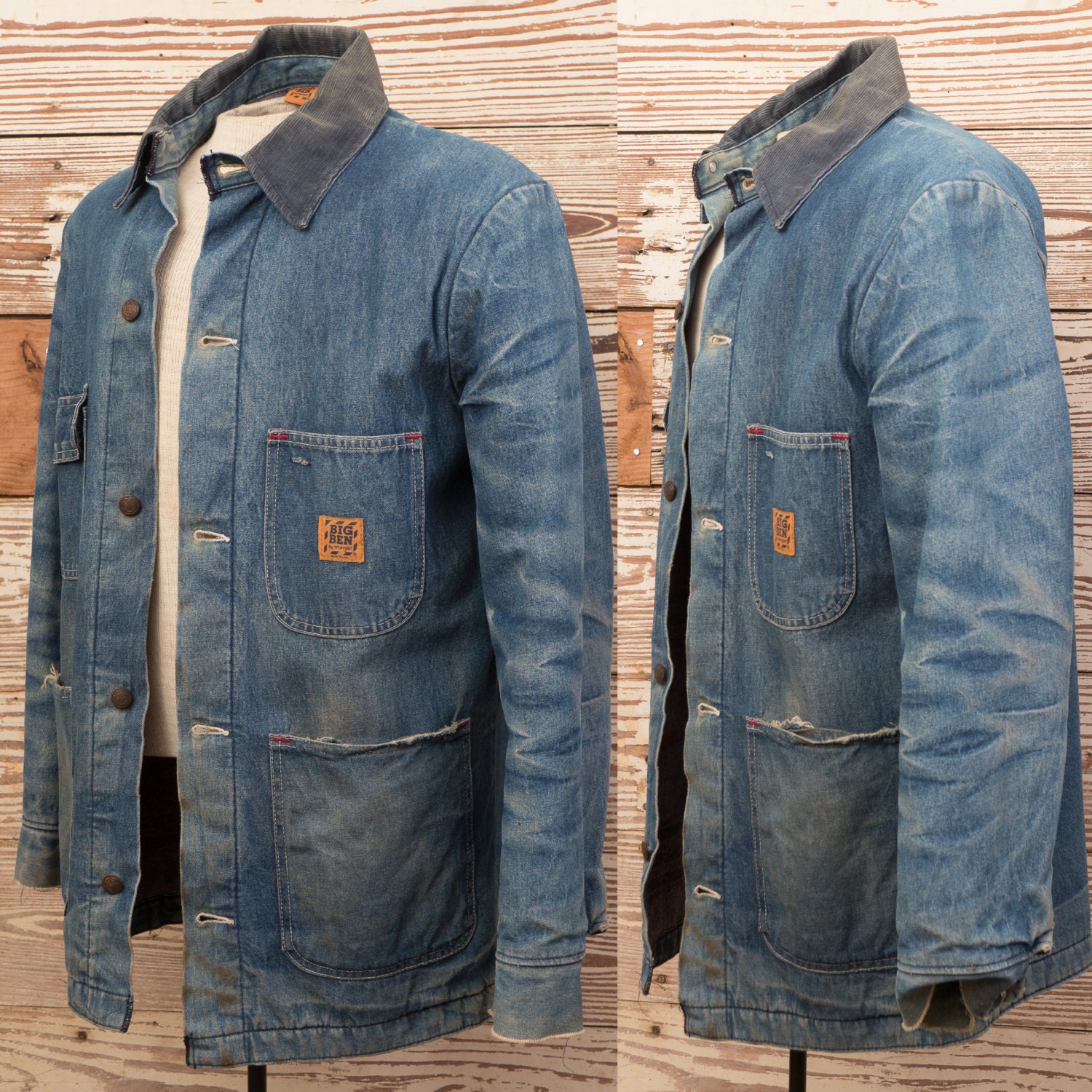 Vintage BIG BEN Chore Coat Barn Coat Blanket Lined Denim